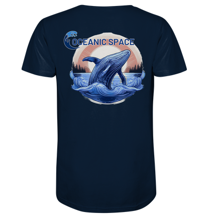 OCEANIC SPACE - Save our oceans - Mens Organic V-Neck Shirt - ThreadLabs
