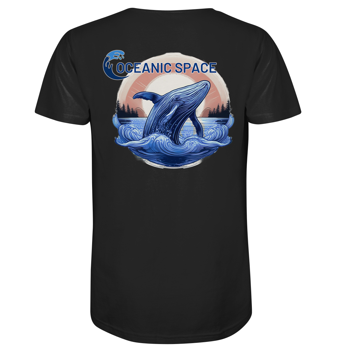 OCEANIC SPACE - Save our oceans - Mens Organic V-Neck Shirt - ThreadLabs