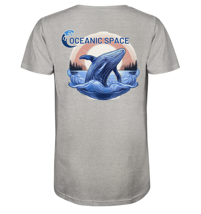 OCEANIC SPACE - Save our oceans - Mens Organic V-Neck Shirt - ThreadLabs