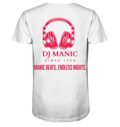 DJ Manic - Streetware - Mens Organic V-Neck Shirt - ThreadLabs