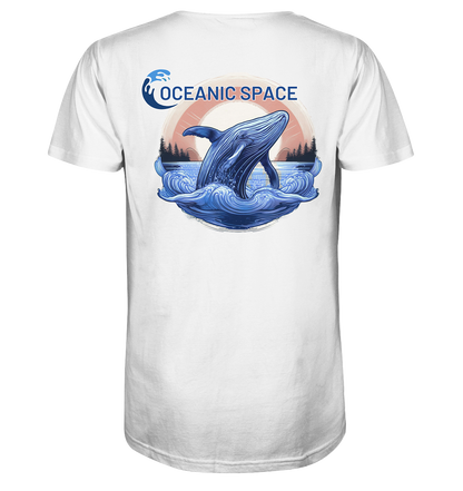 OCEANIC SPACE - Save our oceans - Mens Organic V-Neck Shirt - ThreadLabs
