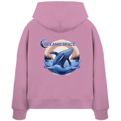 OCEANIC SPACE - Save our oceans - Womens Organic Boxcut Hoodie - ThreadLabs