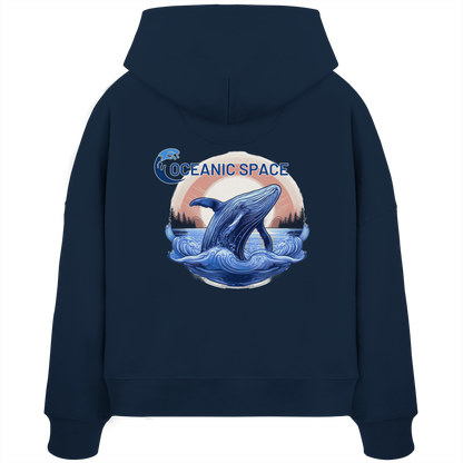 OCEANIC SPACE - Save our oceans - Womens Organic Boxcut Hoodie - ThreadLabs