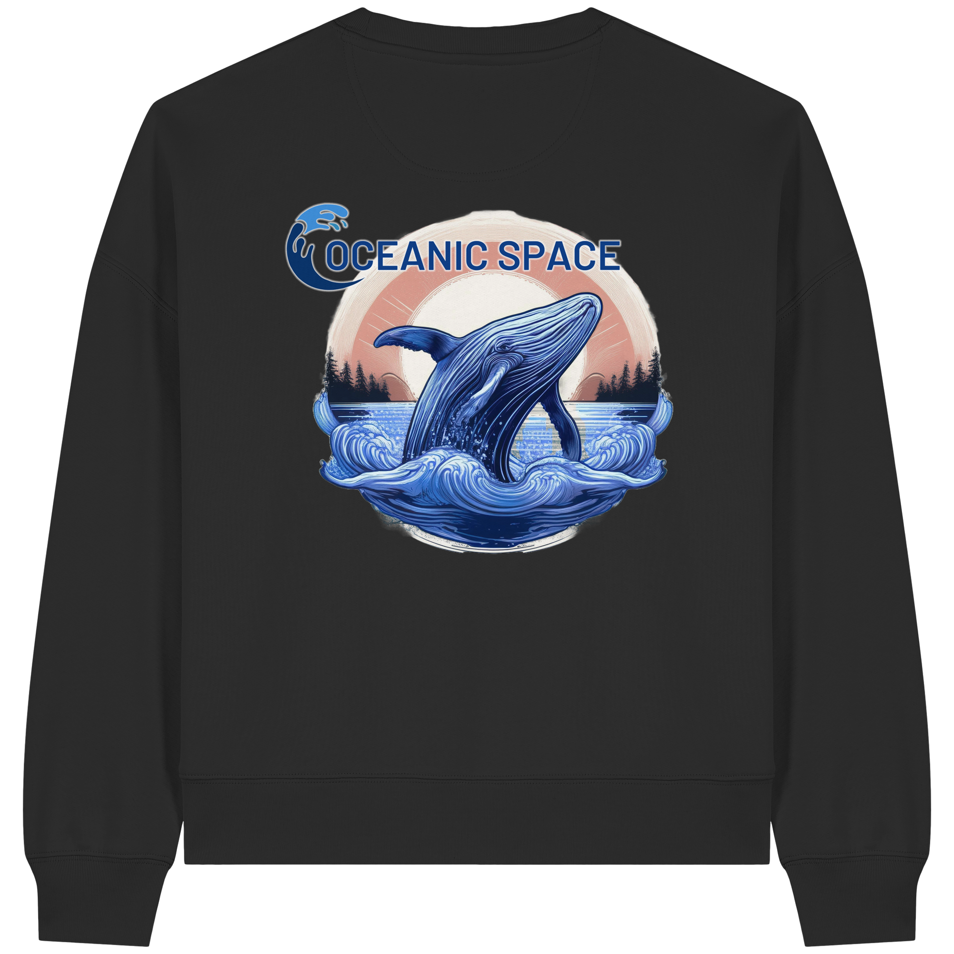 OCEANIC SPACE - Save our oceans - Womens Organic Boxcut Sweatshirt - ThreadLabs