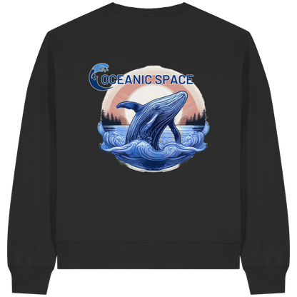OCEANIC SPACE - Save our oceans - Womens Organic Boxcut Sweatshirt - ThreadLabs