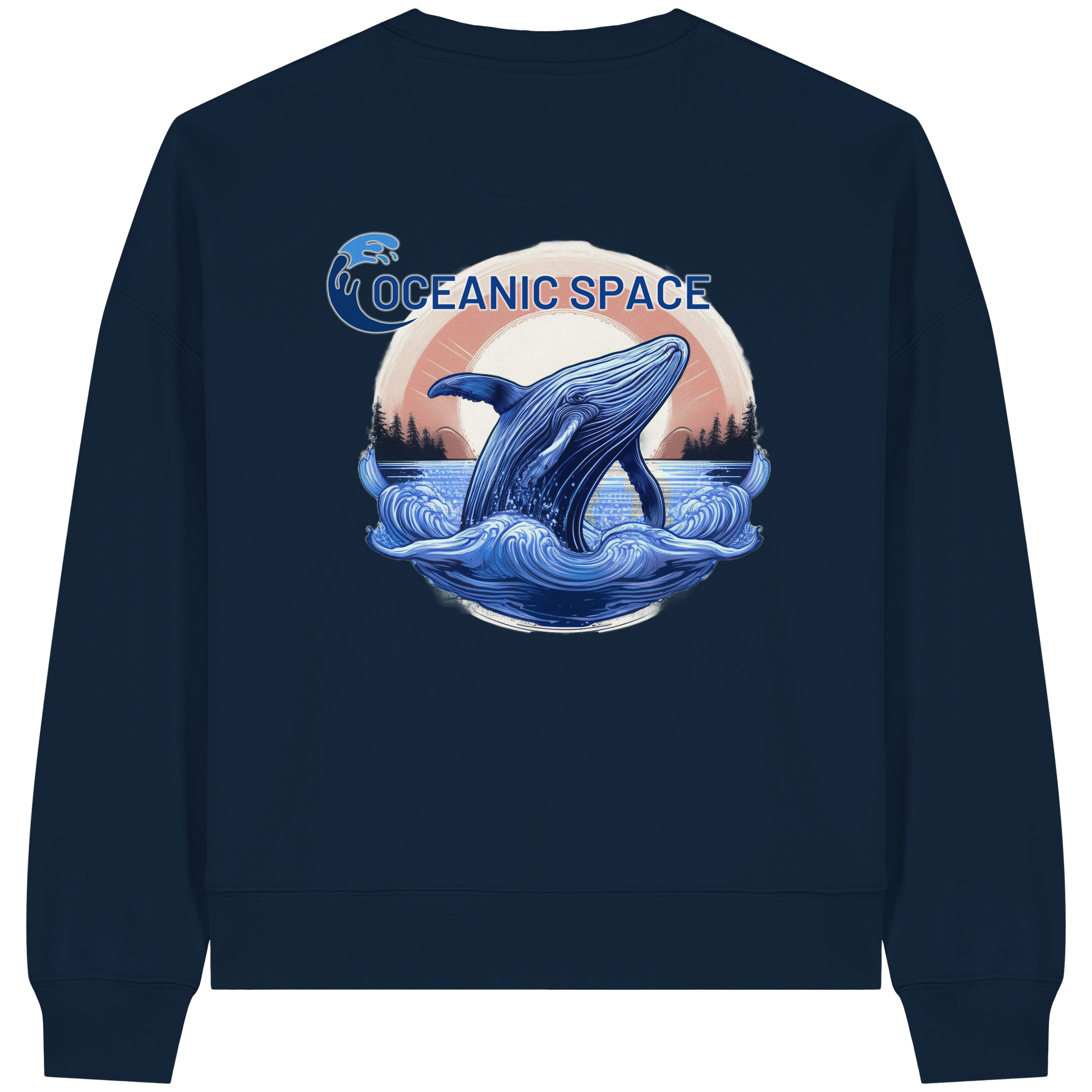 OCEANIC SPACE - Save our oceans - Womens Organic Boxcut Sweatshirt - ThreadLabs