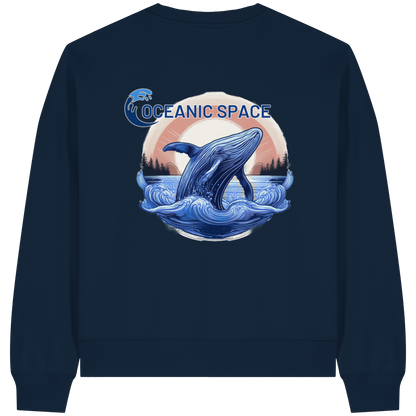 OCEANIC SPACE - Save our oceans - Womens Organic Boxcut Sweatshirt - ThreadLabs
