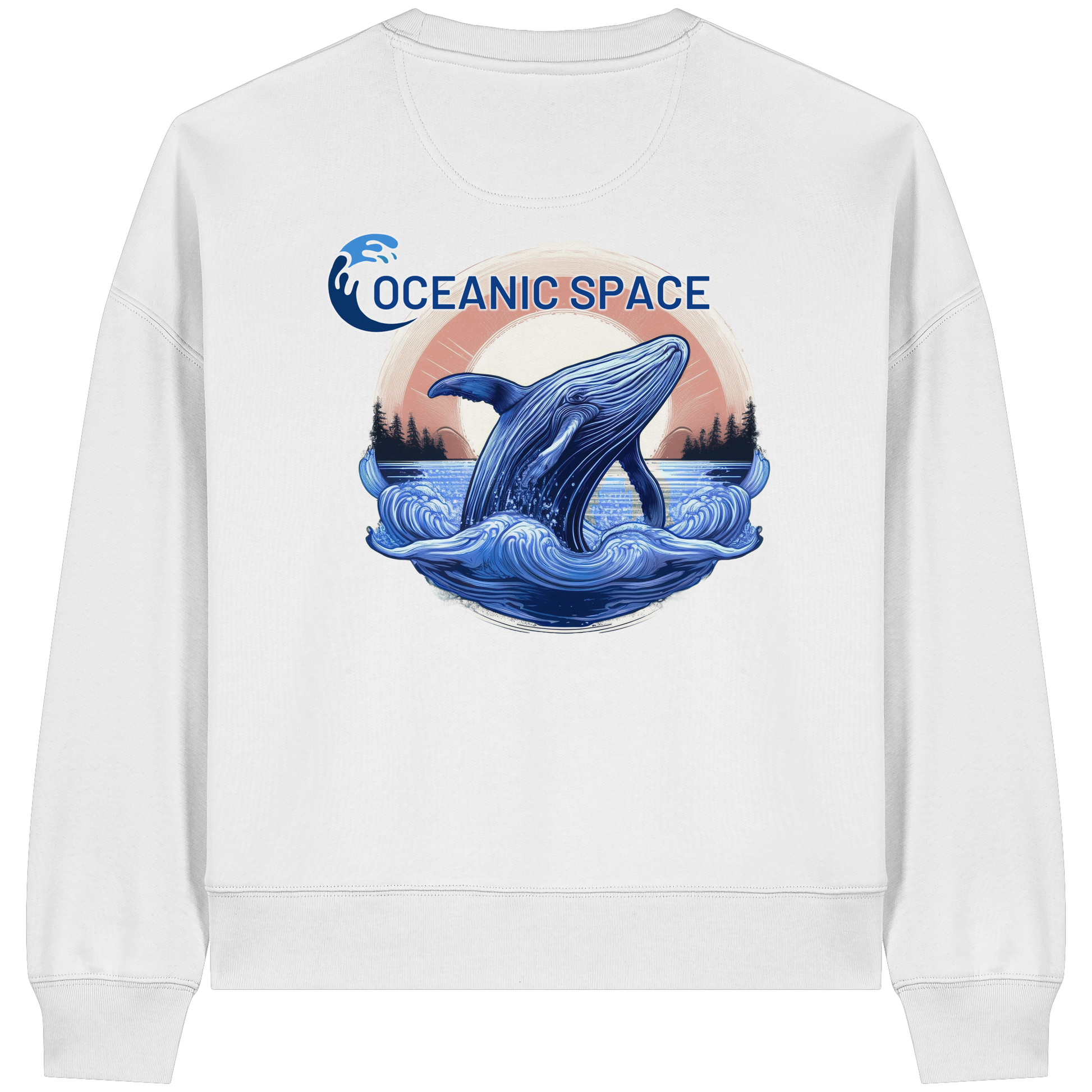 OCEANIC SPACE - Save our oceans - Womens Organic Boxcut Sweatshirt - ThreadLabs