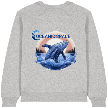 OCEANIC SPACE - Save our oceans - Womens Organic Raglan Sweatshirt - ThreadLabs