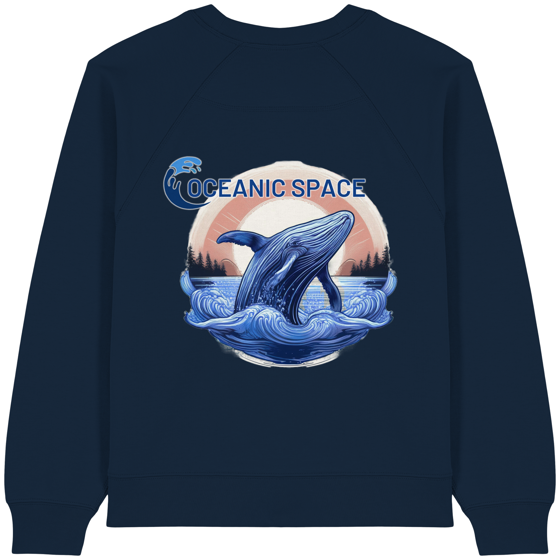 OCEANIC SPACE - Save our oceans - Womens Organic Raglan Sweatshirt - ThreadLabs