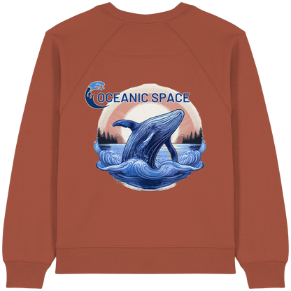 OCEANIC SPACE - Save our oceans - Womens Organic Raglan Sweatshirt - ThreadLabs