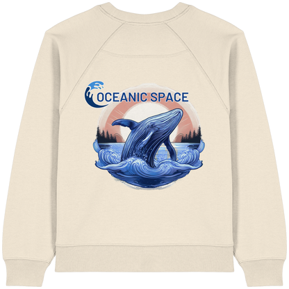 OCEANIC SPACE - Save our oceans - Womens Organic Raglan Sweatshirt - ThreadLabs