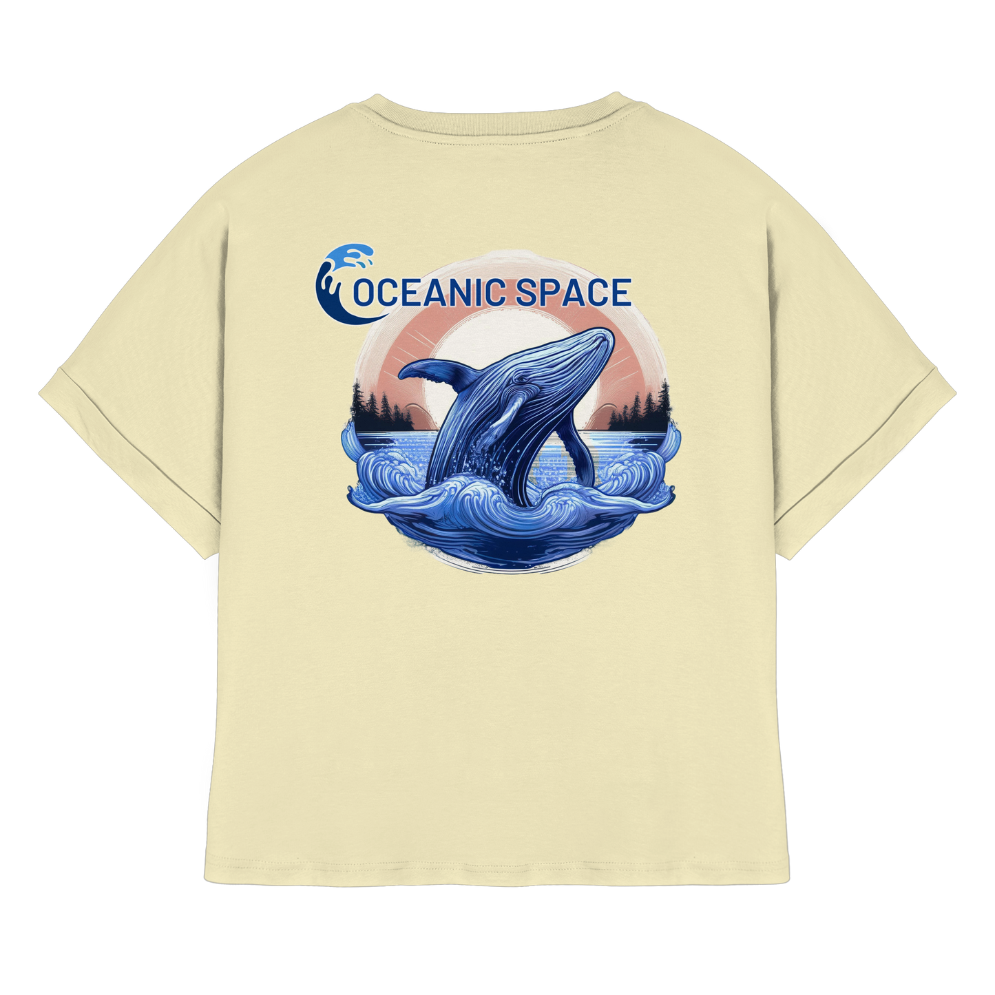 OCEANIC SPACE - Save our oceans - Womens Organic Rolled Sleeves T-Shirt - ThreadLabs