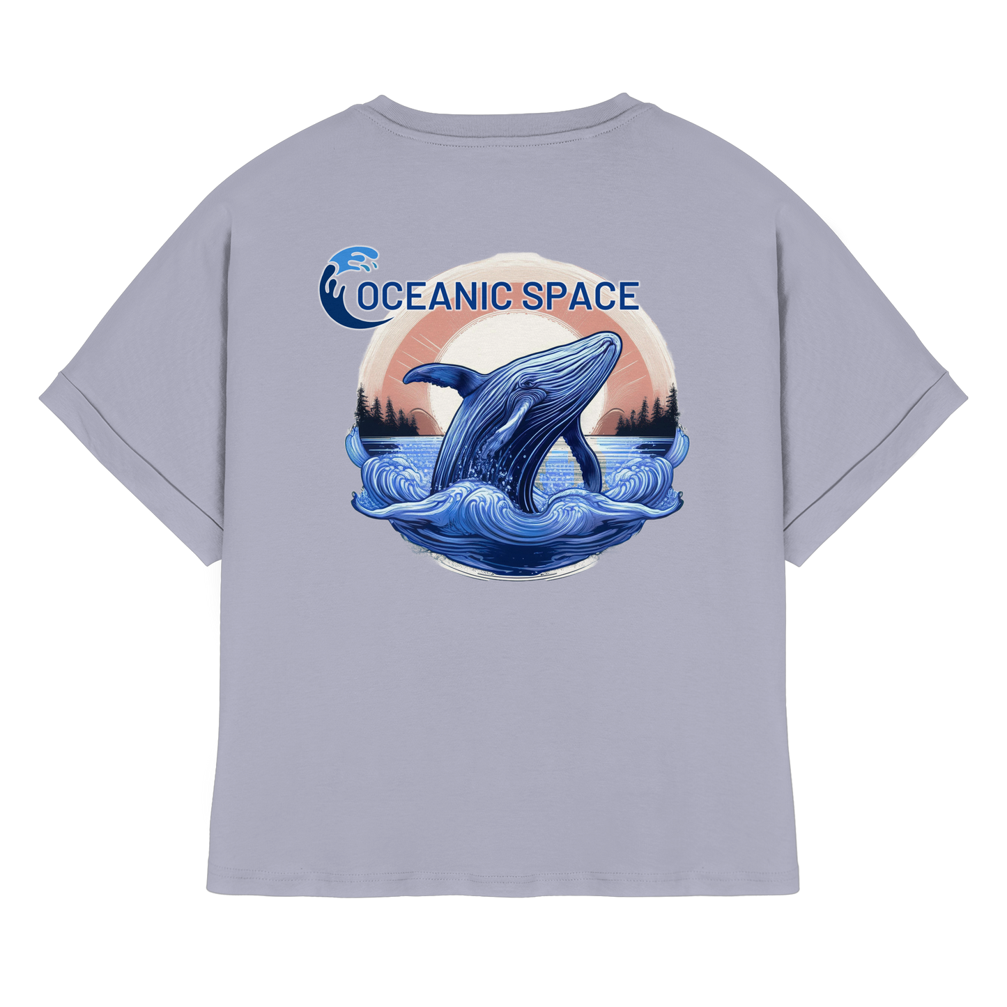 OCEANIC SPACE - Save our oceans - Womens Organic Rolled Sleeves T-Shirt - ThreadLabs