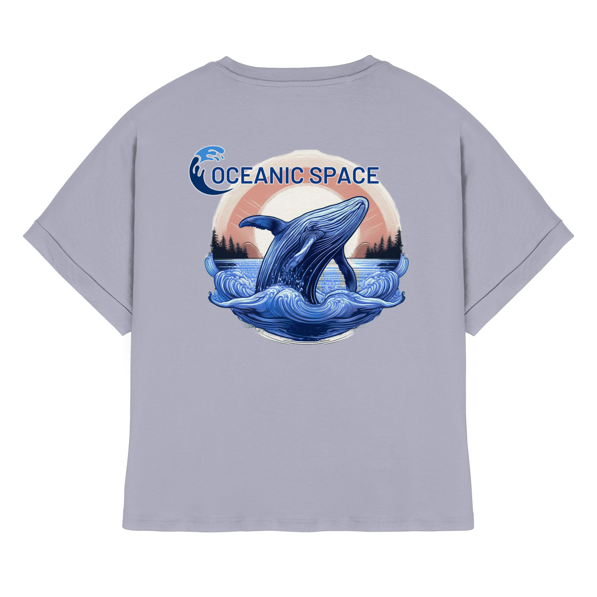OCEANIC SPACE - Save our oceans - Womens Organic Rolled Sleeves T-Shirt - ThreadLabs