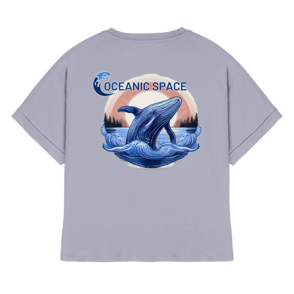 OCEANIC SPACE - Save our oceans - Womens Organic Rolled Sleeves T-Shirt - ThreadLabs