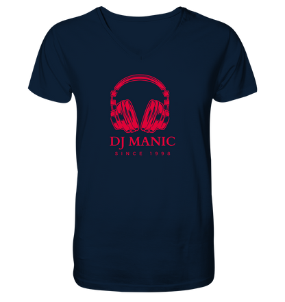 DJ Manic - Streetware - Mens Organic V-Neck Shirt - ThreadLabs