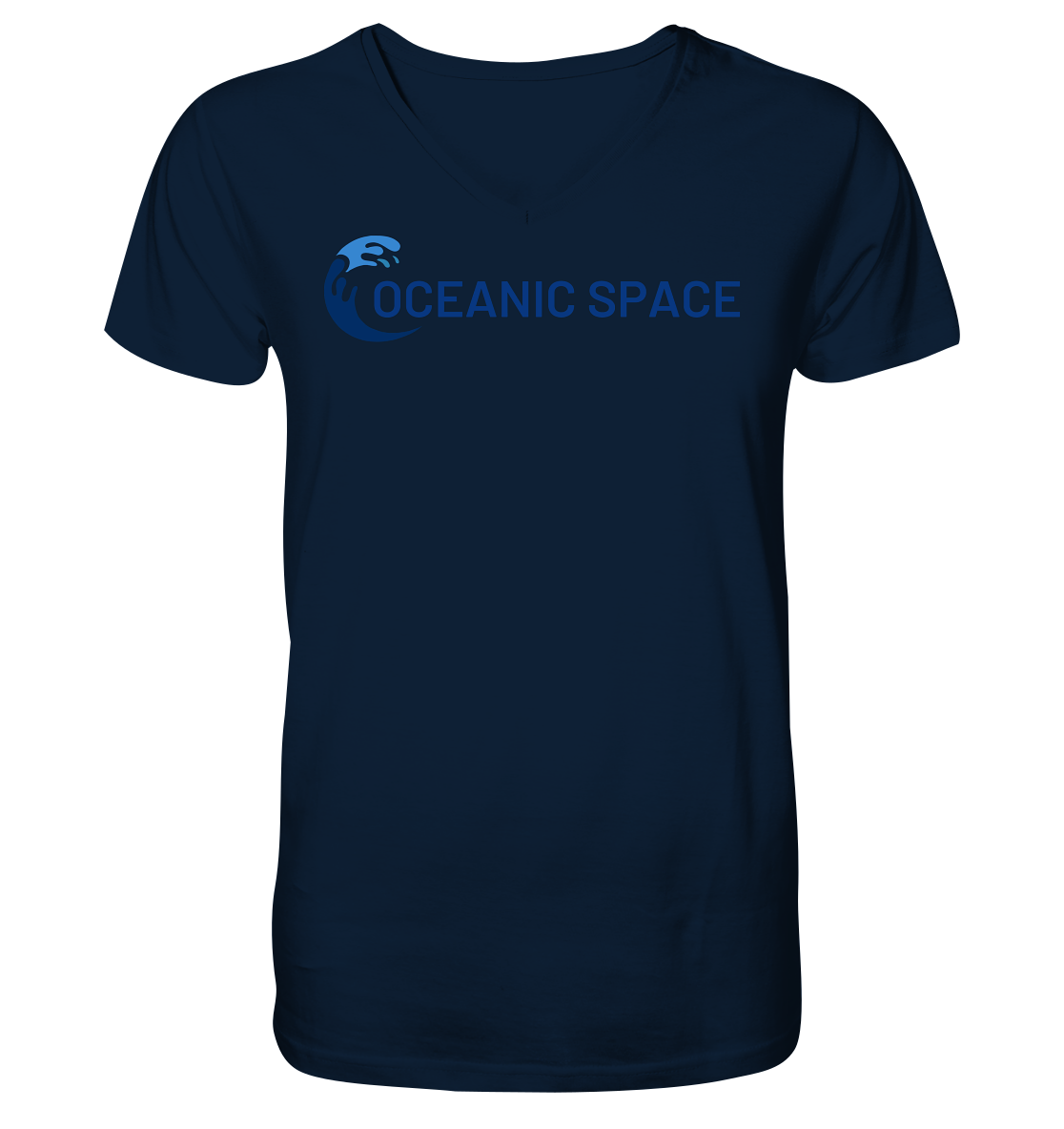 OCEANIC SPACE - Save our oceans - Mens Organic V-Neck Shirt - ThreadLabs