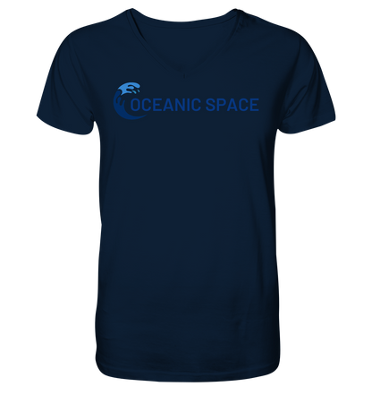 OCEANIC SPACE - Save our oceans - Mens Organic V-Neck Shirt - ThreadLabs