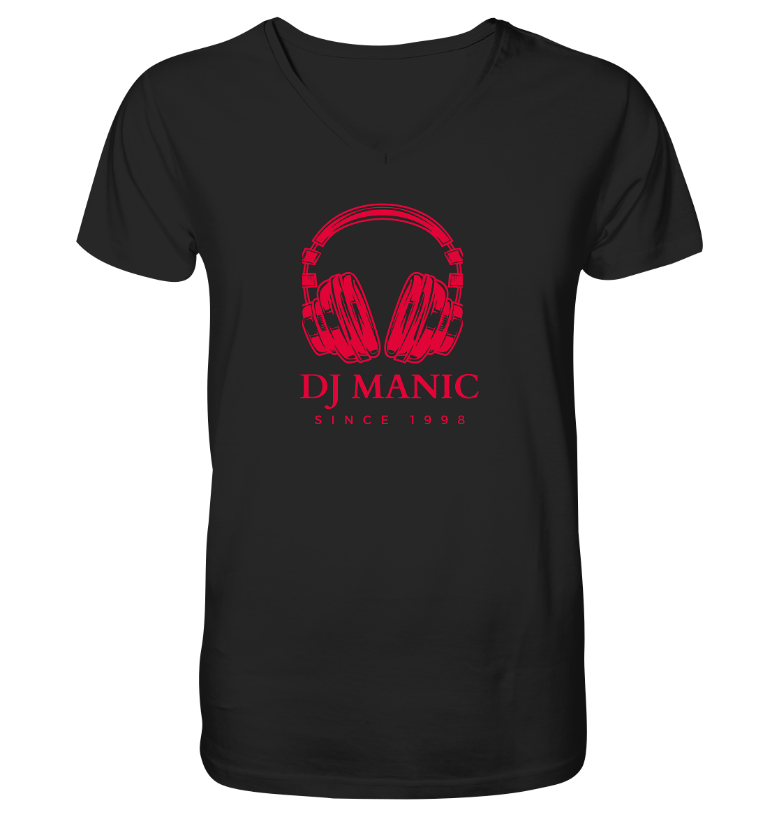 DJ Manic - Streetware - Mens Organic V-Neck Shirt - ThreadLabs