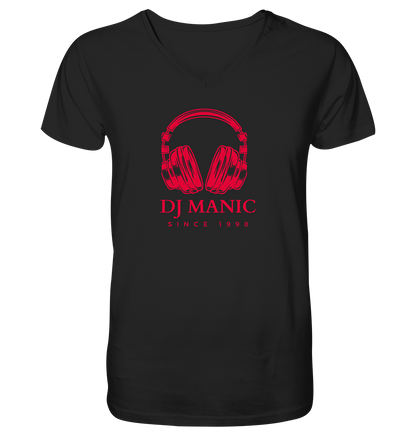 DJ Manic - Streetware - Mens Organic V-Neck Shirt - ThreadLabs