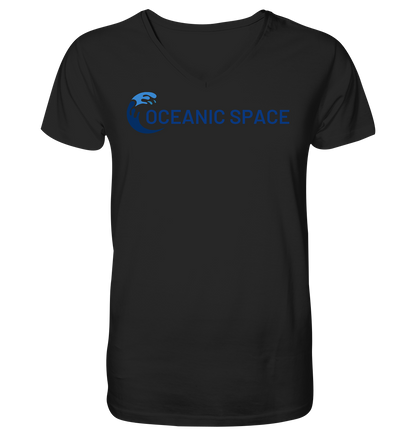 OCEANIC SPACE - Save our oceans - Mens Organic V-Neck Shirt - ThreadLabs