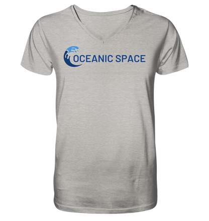 OCEANIC SPACE - Save our oceans - Mens Organic V-Neck Shirt - ThreadLabs