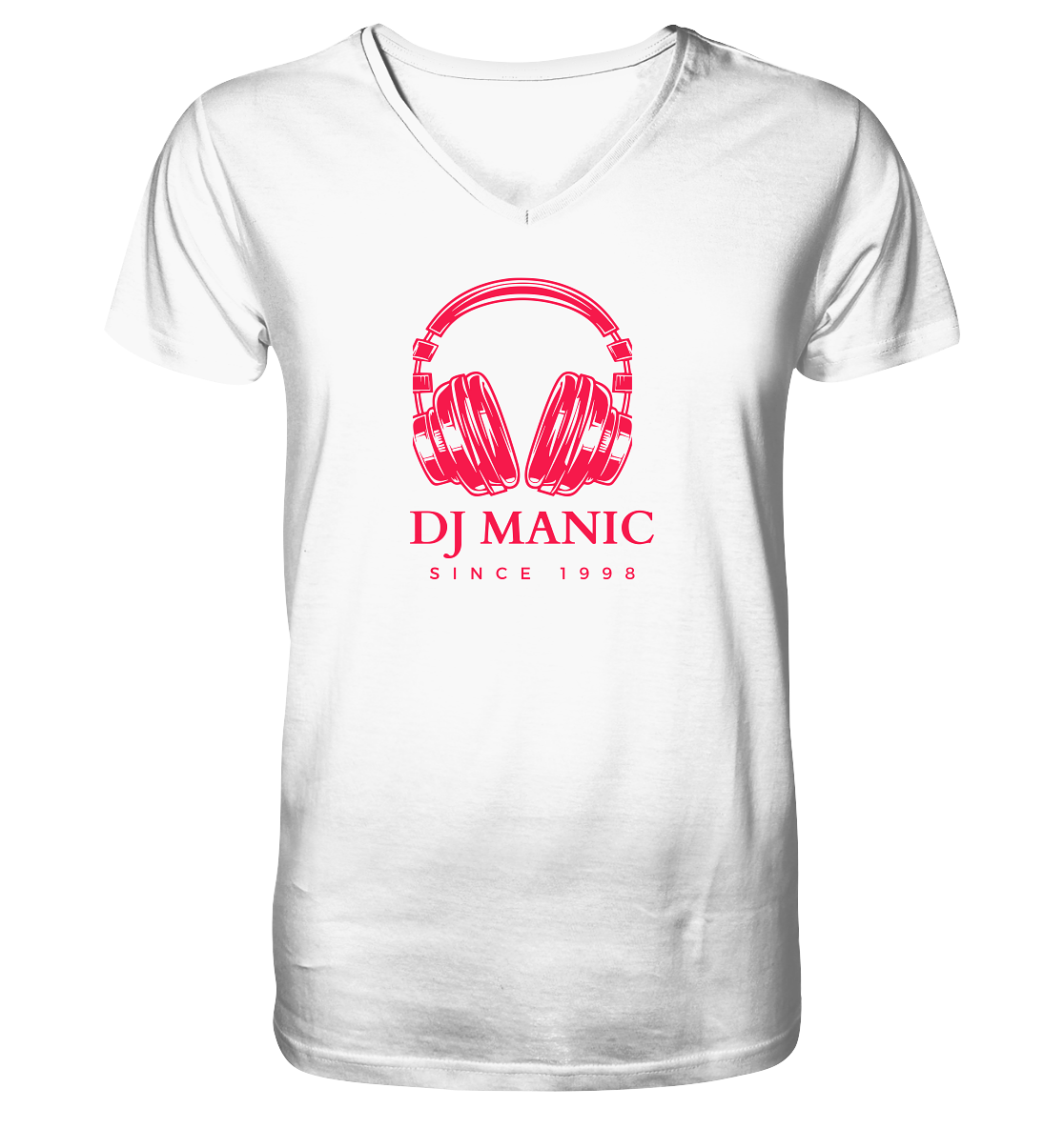 DJ Manic - Streetware - Mens Organic V-Neck Shirt - ThreadLabs