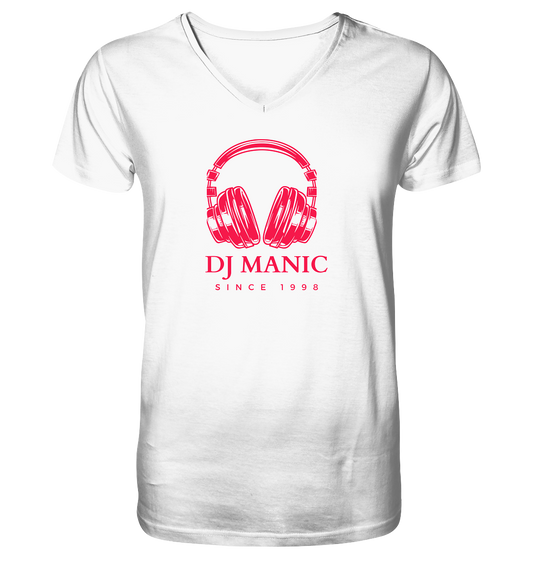 DJ Manic - Streetware - Mens Organic V-Neck Shirt - ThreadLabs