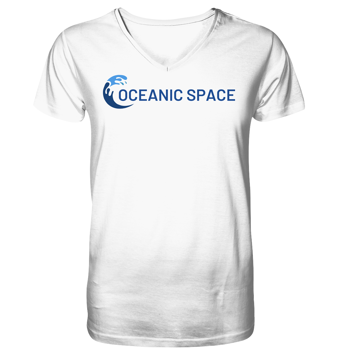 OCEANIC SPACE - Save our oceans - Mens Organic V-Neck Shirt - ThreadLabs