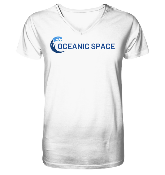 OCEANIC SPACE - Save our oceans - Mens Organic V-Neck Shirt - ThreadLabs