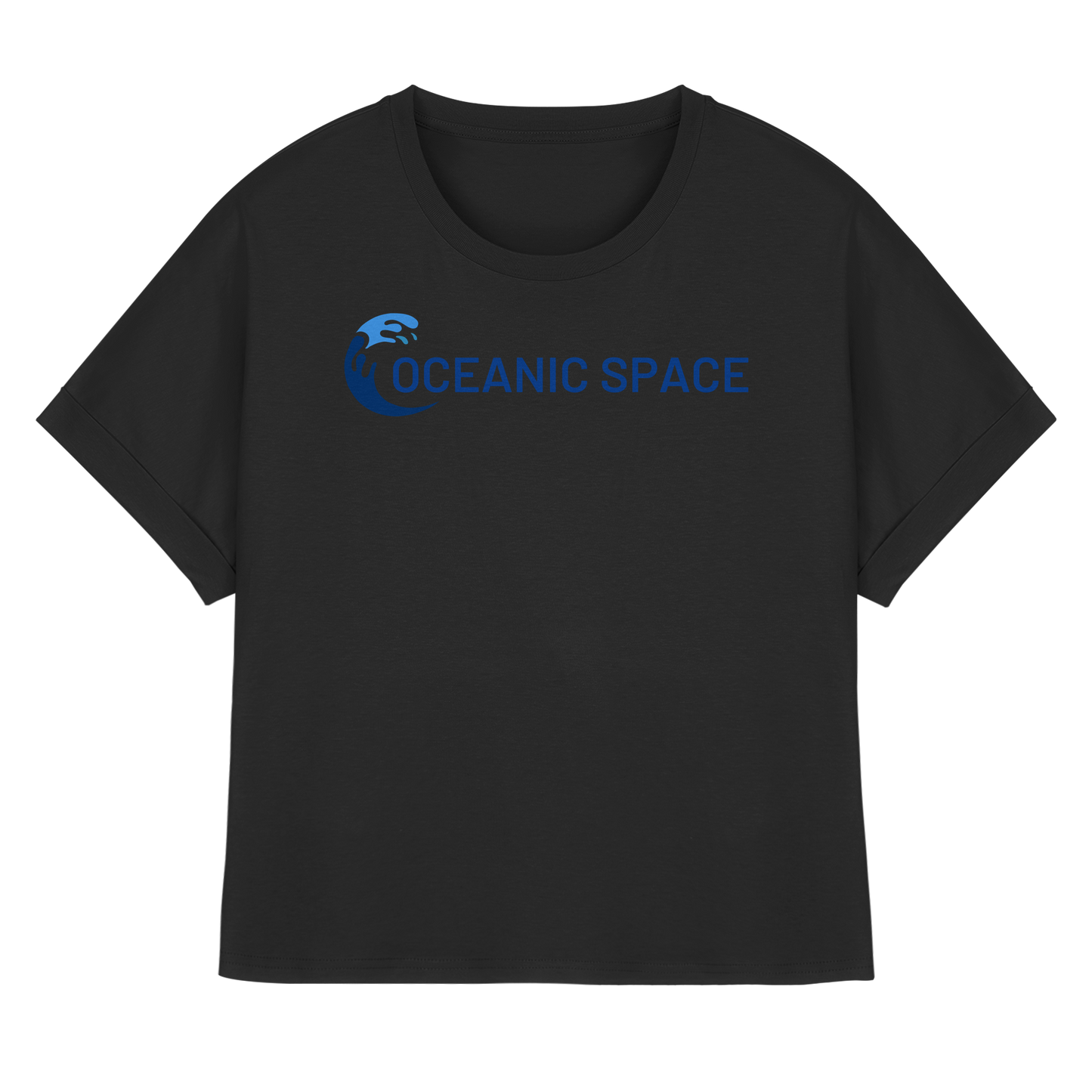 OCEANIC SPACE - Save our oceans - Womens Organic Rolled Sleeves T-Shirt - ThreadLabs