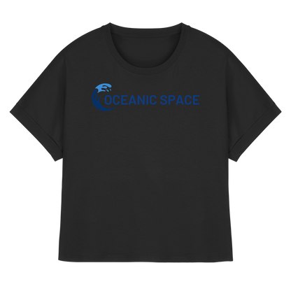 OCEANIC SPACE - Save our oceans - Womens Organic Rolled Sleeves T-Shirt - ThreadLabs