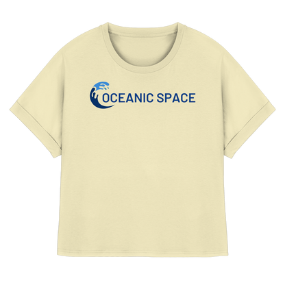 OCEANIC SPACE - Save our oceans - Womens Organic Rolled Sleeves T-Shirt - ThreadLabs