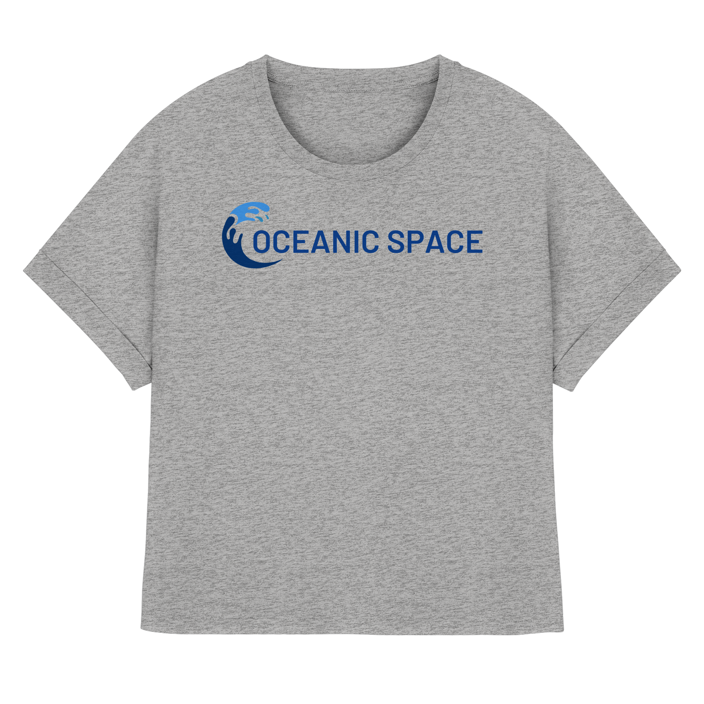 OCEANIC SPACE - Save our oceans - Womens Organic Rolled Sleeves T-Shirt - ThreadLabs