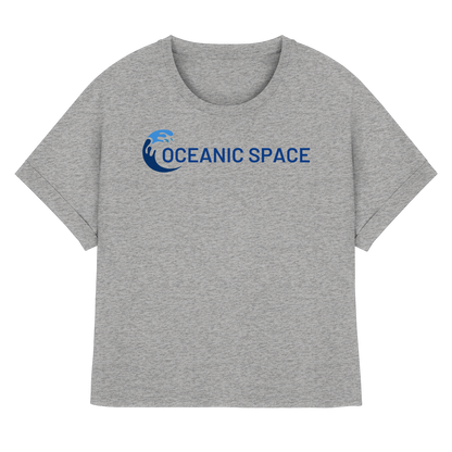 OCEANIC SPACE - Save our oceans - Womens Organic Rolled Sleeves T-Shirt - ThreadLabs