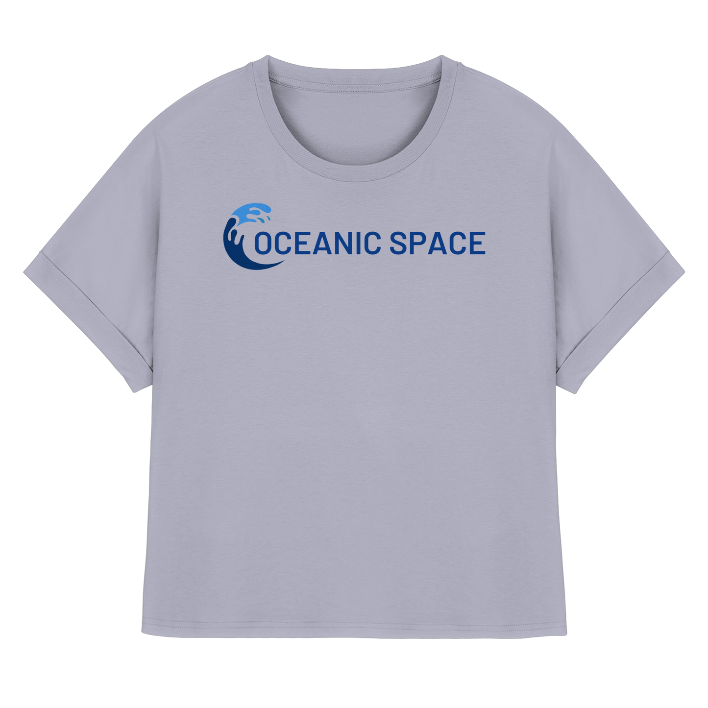 OCEANIC SPACE - Save our oceans - Womens Organic Rolled Sleeves T-Shirt - ThreadLabs