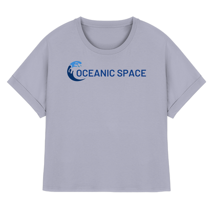 OCEANIC SPACE - Save our oceans - Womens Organic Rolled Sleeves T-Shirt - ThreadLabs