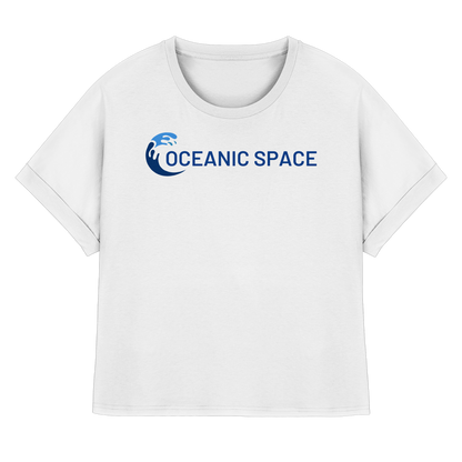 OCEANIC SPACE - Save our oceans - Womens Organic Rolled Sleeves T-Shirt - ThreadLabs