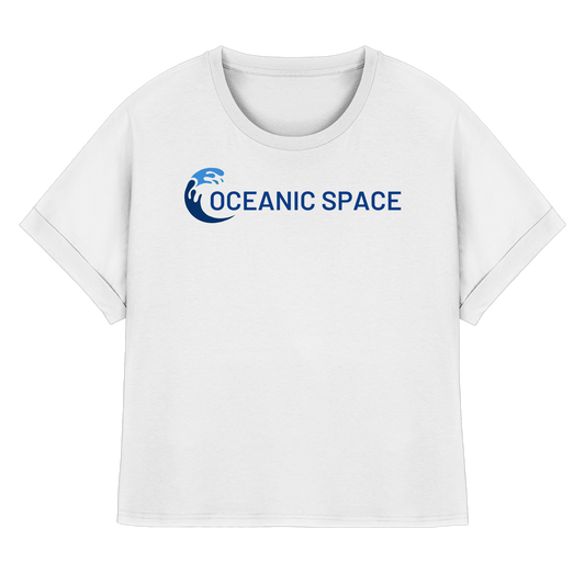 OCEANIC SPACE - Save our oceans - Womens Organic Rolled Sleeves T-Shirt - ThreadLabs